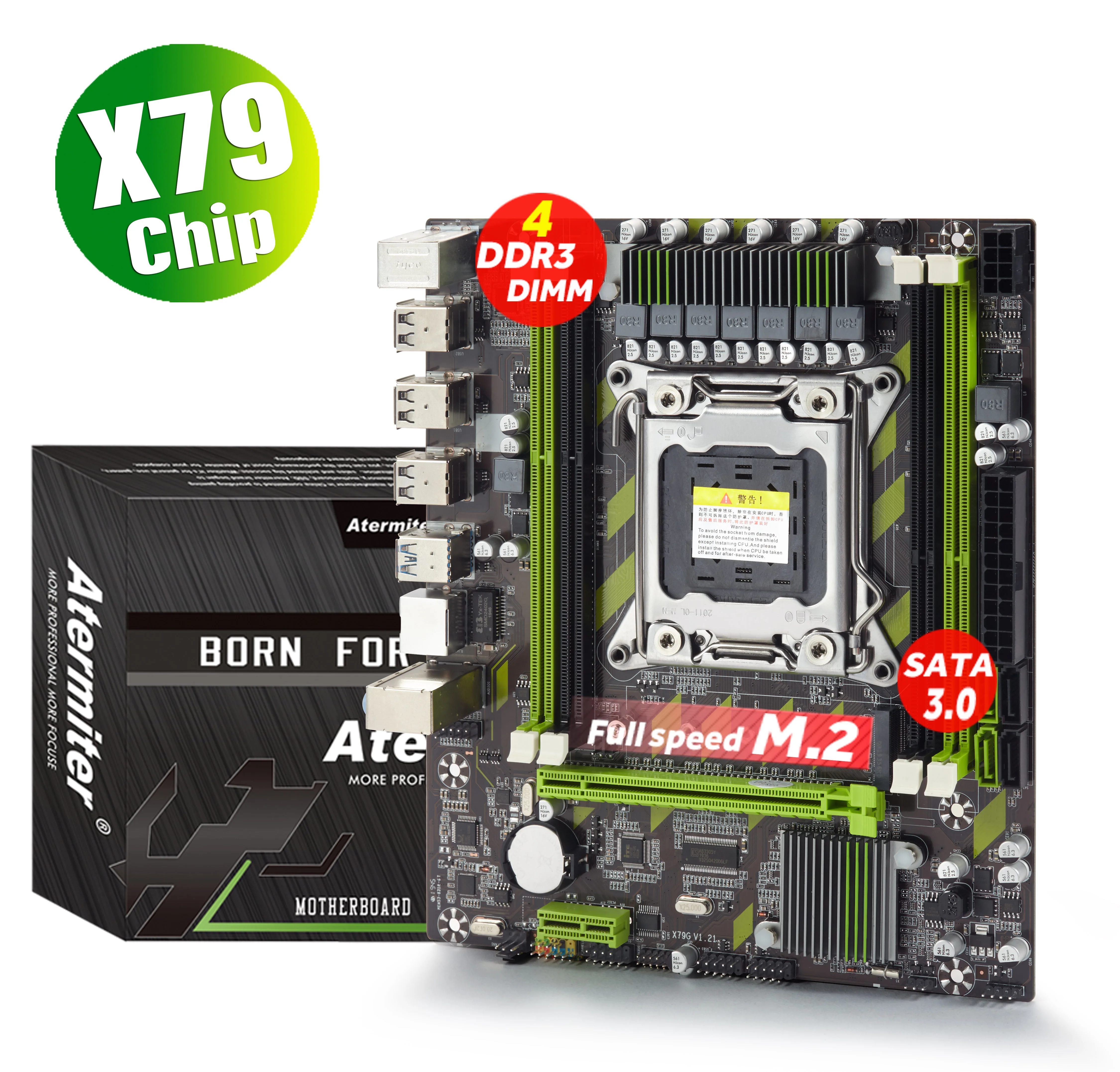 Материнская плата Atermiter X79 X79G LGA2011 mini ATX combos E5 1650 V2 SR1AQ CPU 4 шт. x ГБ = 16 DDR3 ОЗУ 1866 МГц PC3