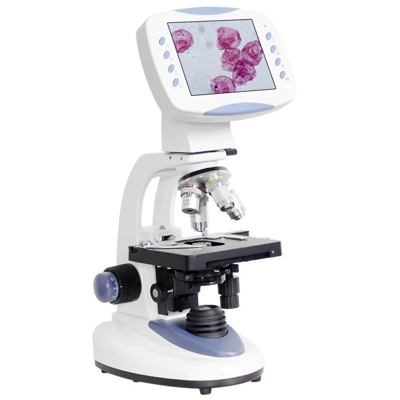 US $595.40 5MP Zoom 200X5000X Professional Electronic Digital HD Biological Lab Microscope 65Inch LCD Camera Memory Card USB Interface