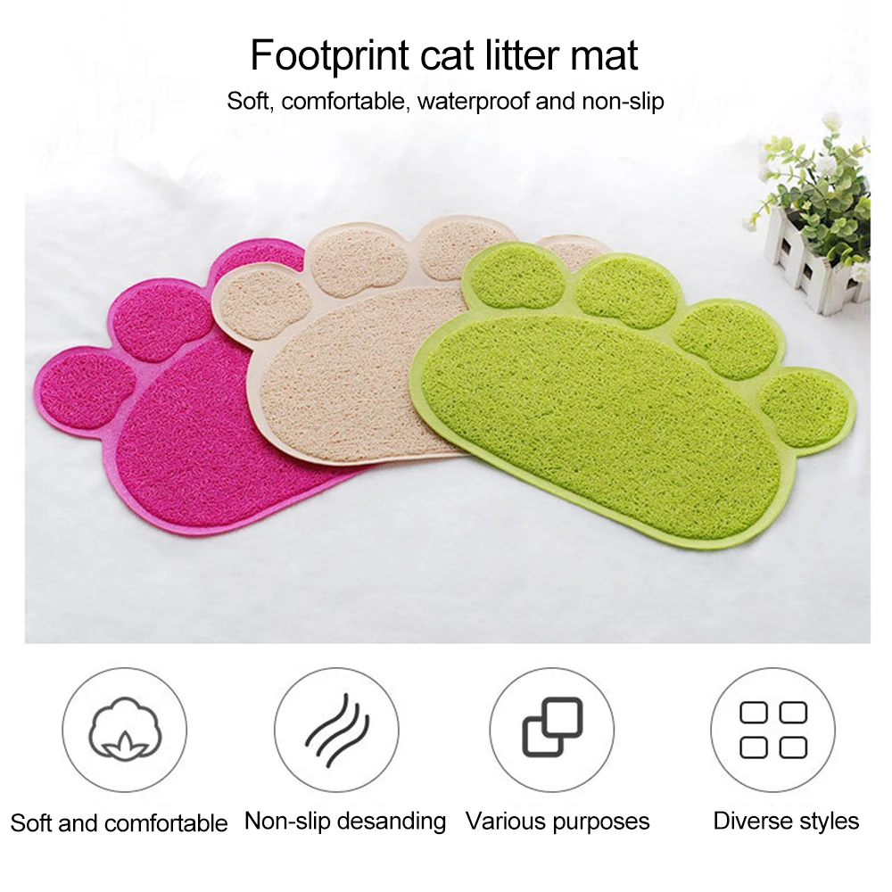 

Pet Paw Print Pad Dog Waterproof Cat Litter Mat Multiple Colors Cat Toilet Mat Easy Cleaning Mat Feeder for Home Pet Supplies