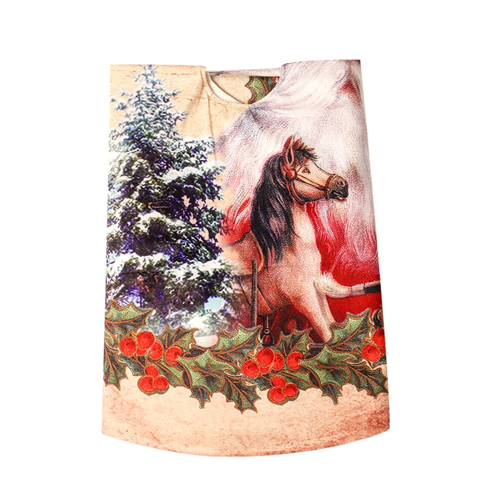 

120cm Christmas Tree Skirt Holiday Tree Ornaments Non-Woven + Flannelette Tree Decoration For Christmas Tree Skirts