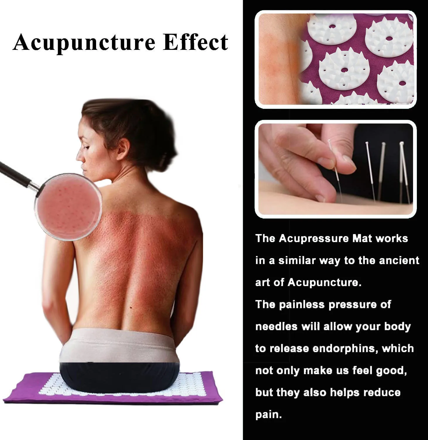 Yoga Massage Mat,Cushion for Acupressure Relieve Stress Back Body Pain Spike