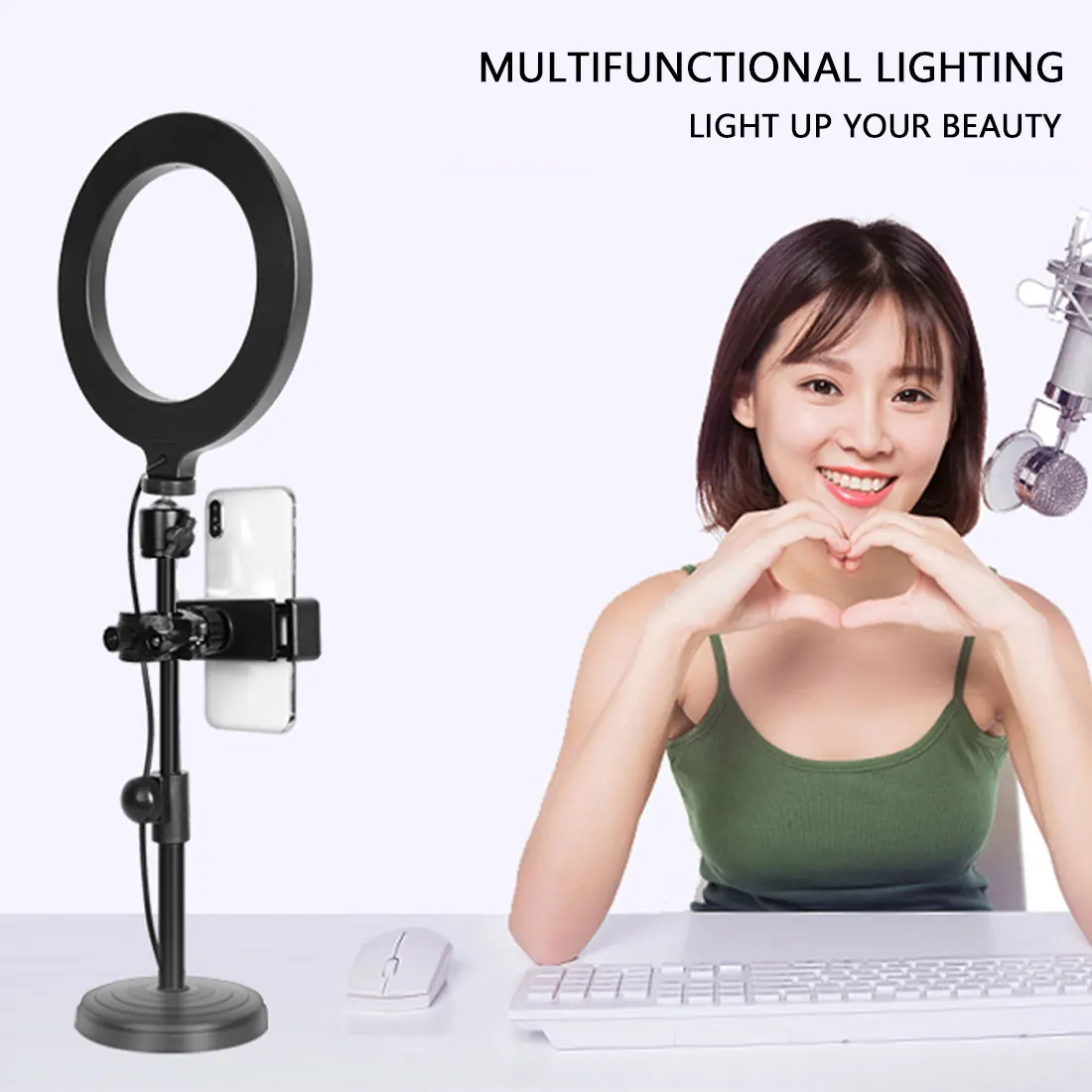 

LED Selfie Ring Light Dimmable Photography Light Makeup Fill Light for Live Photography Video Shooting Makeup Wedding Youtube
