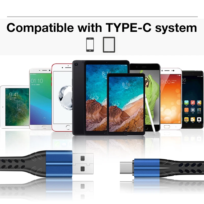 4 Color 3.5A Fast Charge Cable Data Line Type-C Type C USB C High Quality Safety Charging Cable Micro USB Cord Wire Mi 9 9T Pro