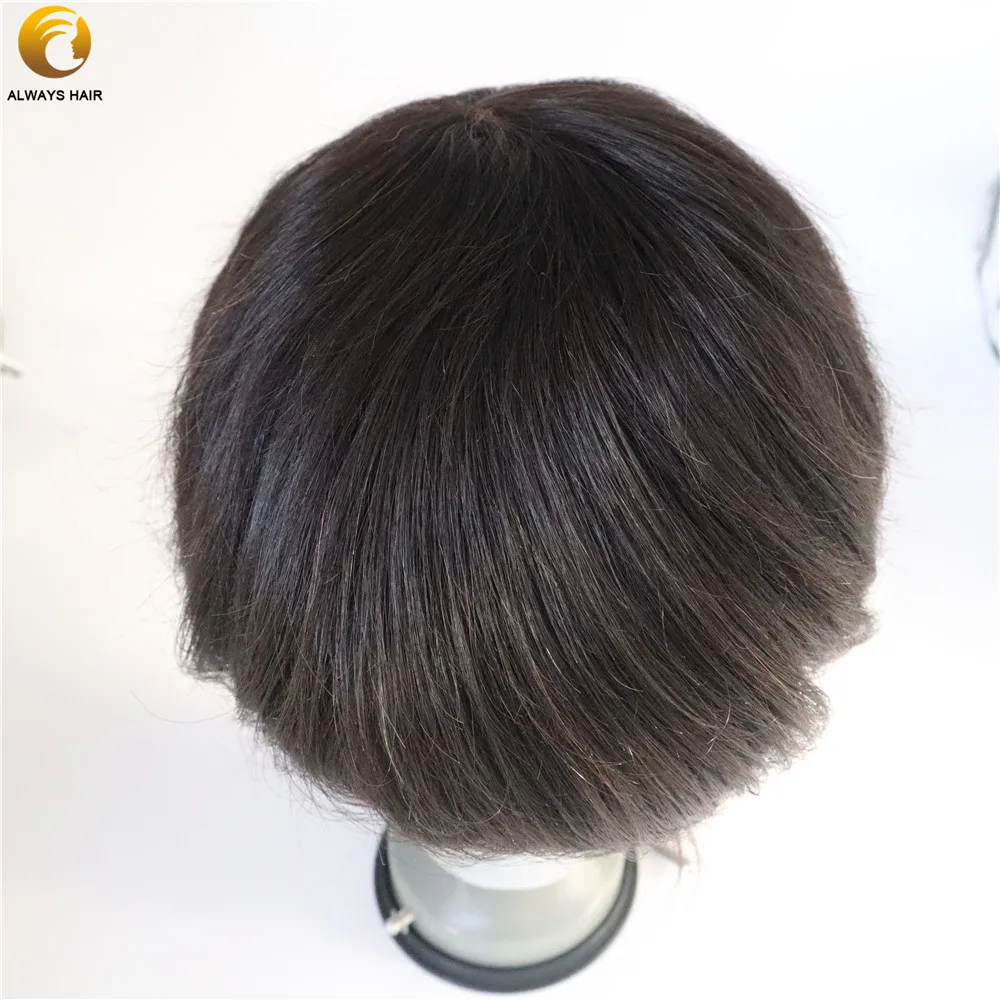 Предварительно Связанные в пучки, индийские натуральные волосы Remy человеческие волосы парик 8x1" натуральный прямой подойдет как для повседневной носки, так база легко окрашиваются в каких-либо Цвет из натурального меха, замена
