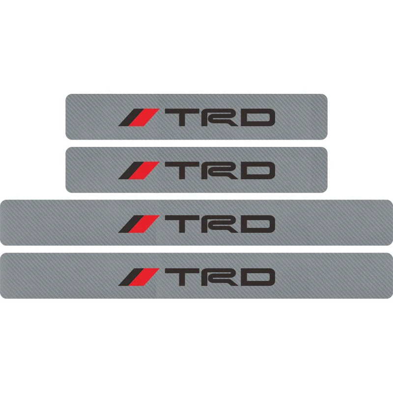 4 шт. автомобильный Стайлинг TRD эмблема автомобиля углеродного волокна порога наклейки для Toyota CROWN eiz TRD гоночный логотип авто аксессуары - Название цвета: Silver Black
