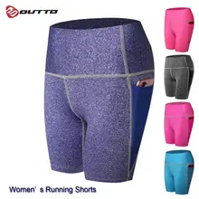 Женские компрессионные шорты Outto с карманами для фитнеса с высокой талией, быстросохнущие шорты для тренировок в тренажерном зале