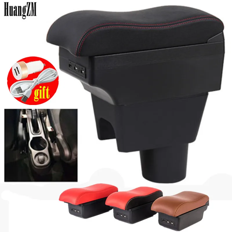 Rotatable heighten armrest box For Renault Dacia Duster 2 2010-2015 Central console storage Cup holder PU Leather USB Chargi | Автомобили