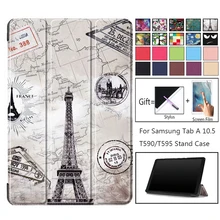 Moda flip caso inteligente para samsung galaxy tab a 10.5 2018 SM-T590 SM-T595 t590 t595 capa de alta qualidade para samsung tab a 10.5(China)