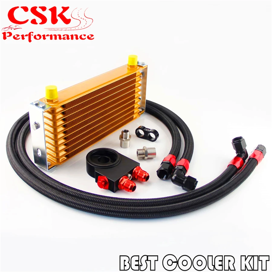 Trust AN10 10 row oil cooler +Thermostatic / Thermostat Sandwich Plate