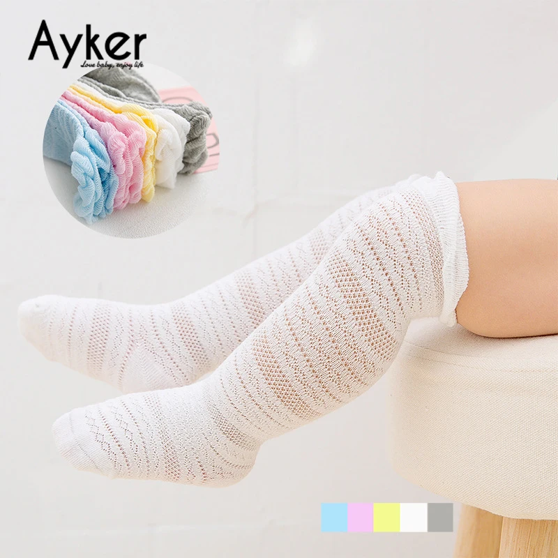 

Baby Socks for Girls Princess Warm Leg Mesh Thin Candy Color Cute Cartoon Toddler Baby Children Knee High Socks 0-3T