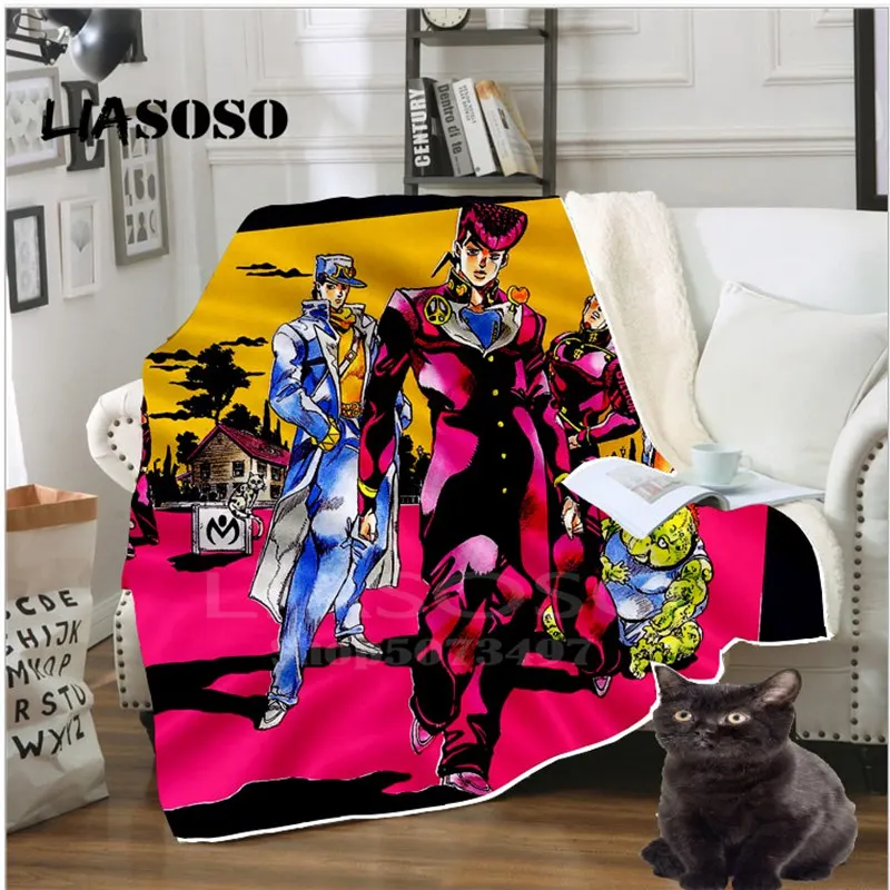 6 Аниме JoJo причудливое 3D напечатанное шерпа одеяло бархатное плюшевое Флисовое одеяло покрывало диване квилт для софы покрывало постельные принадлежности для путешествий - Цвет: 6
