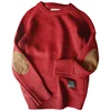 New Men Pullover Sweater Fashion Patch Designs Oversized Knitted Sweater Harajuku Streetwear Thick O Neck Causal Pullovers Wool 3
