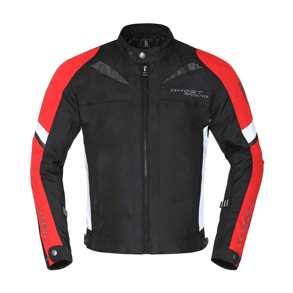 Призрак куртка для мотоспорта мужской костюм для мотокросса куртка и брюки мото куртка защитное снаряжение броня мотоциклетная одежда 4 сезона - Цвет: GR-Y-01 Red