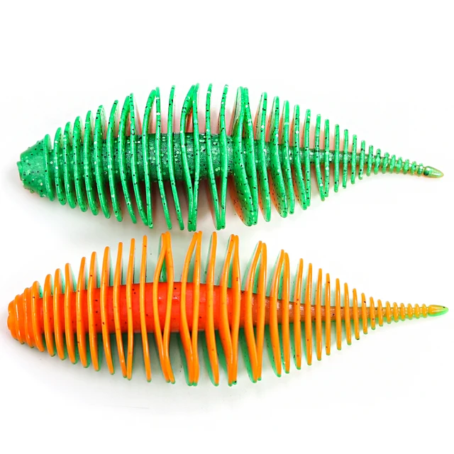 B&U BELLOWS GILL Soft Lure Worm Fishing Bass Lure Silicone Baits Soft Rubber For Fishing Swimbait Artificial leurre souple GREEN RED