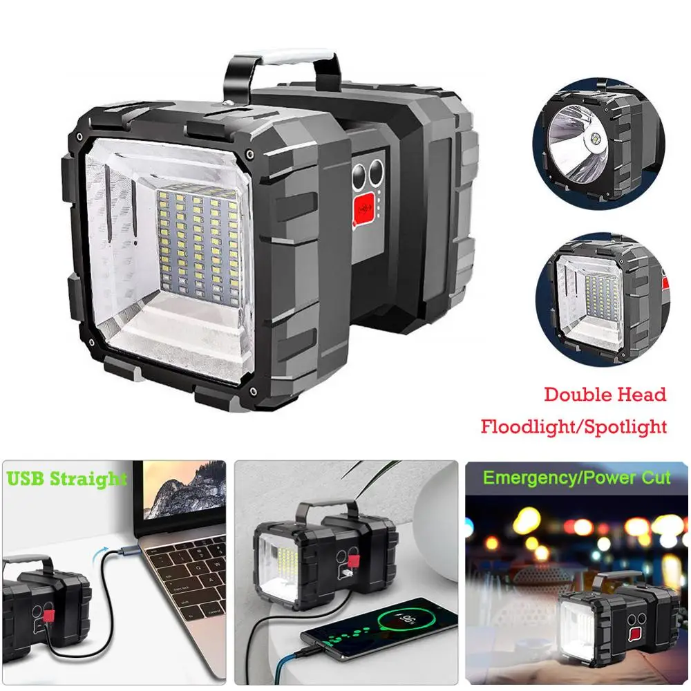 

Rechargeable USB Flashlight Outdoor Handheld Searchlight LED Spotlight Floodlight Torch Lamp Super Bright Flashlight Work Lights