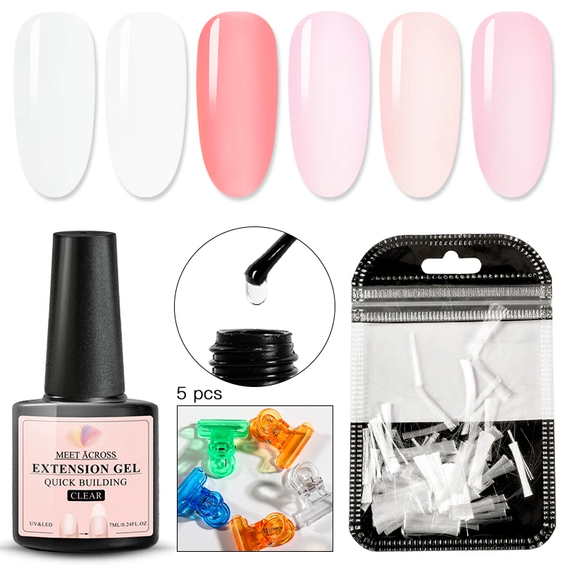 Набор гелевых лаков для быстрого наращивания, прозрачный гель для наращивания ногтей, УФ-гель с пилочками для ногтей, ножницы для ногтей, набор для дизайна ногтей