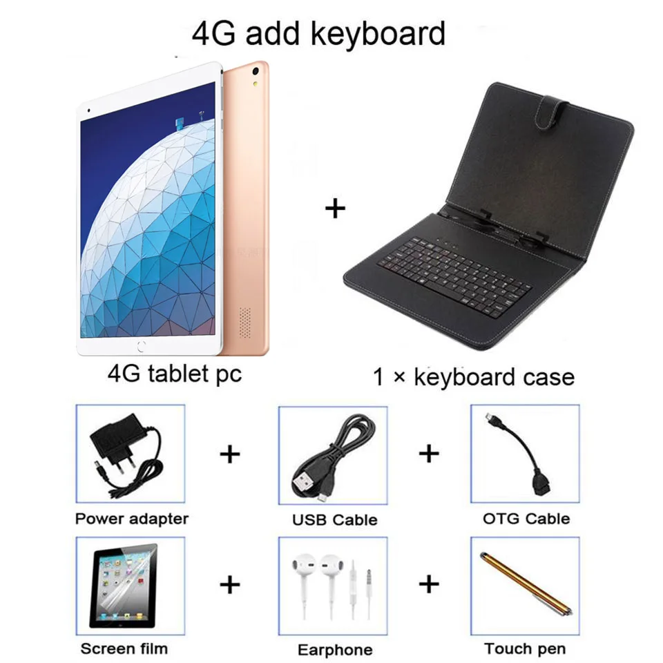9,7 дюймовый 4g lte планшет gps 1920*1200 дисплей детский планшет для подарка поддержка сим-карта Wi-Fi - Комплект: add keyboard
