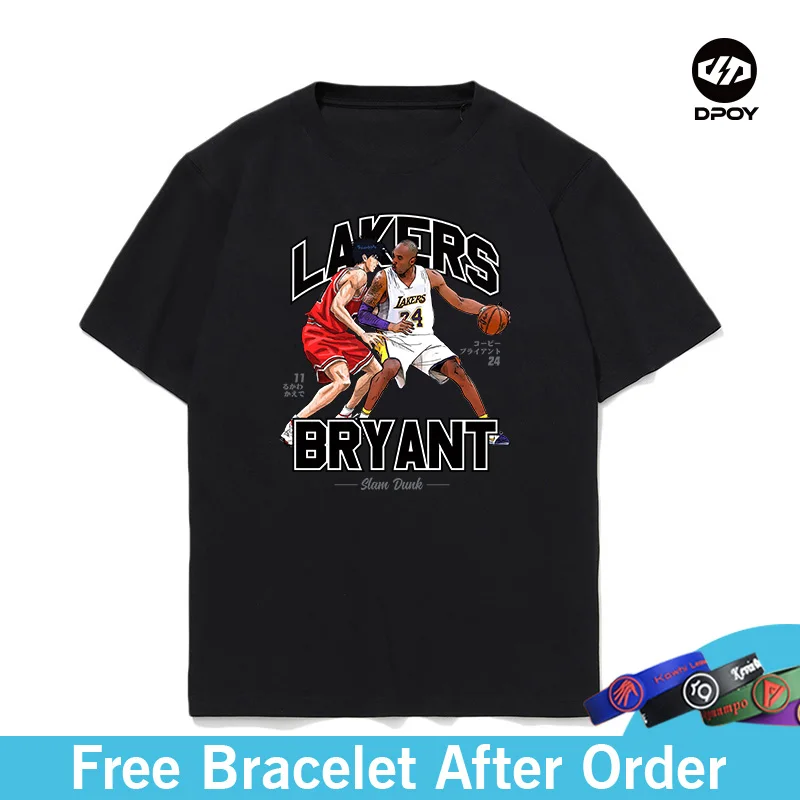 

dpoy original design basketball fan T-shirt slam dunk comic round neck cotton loose basketball star player men's sweat shirt art