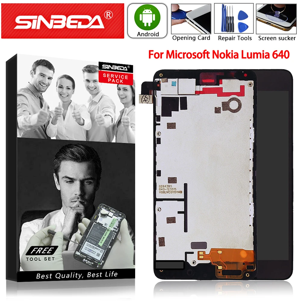 Оригинальный ЖК дисплей для Microsoft Nokia Lumia 640 сенсорный экран с рамкой дигитайзер