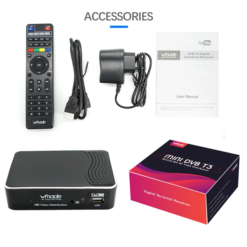 DVB-T2 цифровой приемник H.265/HEVC Dolby AC3 DVB-T h265 dvb t2 Встроенный Wi-Fi 1080P YouTube рецептор наземного ТВ Декодер для тюнера