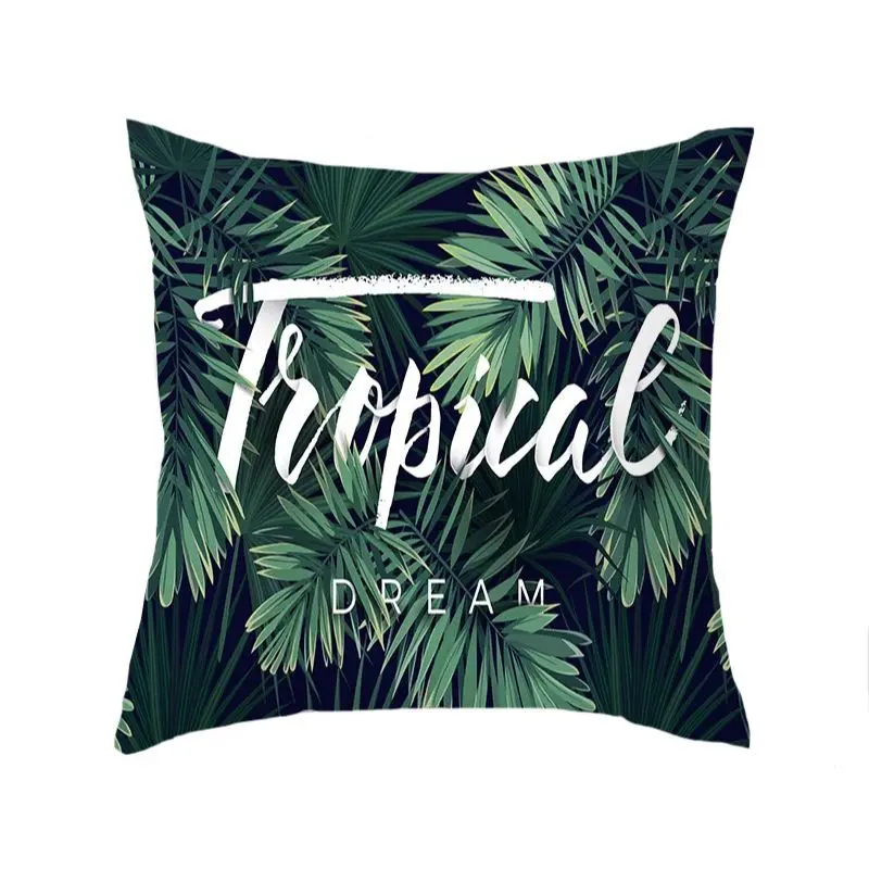45*45CM nordic tropical plam tree green cushion cover decorative pillowcase for sofa car pillow case Home Decoration