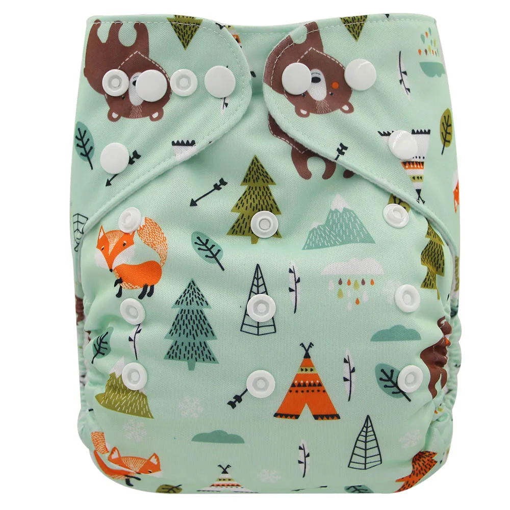 Детские тканевые подгузники, брендовые Моющиеся Многоразовые подгузники, подходящие для маленьких девочек и мальчиков, регулируемые, на кнопках, один размер, тканевые подгузники с карманами - Цвет: OB185