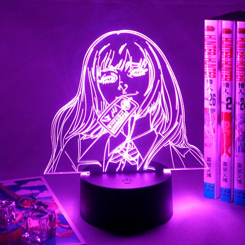 

Japanese Waifu 3D Lamp Yumeko Jabami Led Night Light From Kakegurui Compulsive Gambler Gift for Bedroom Decor Nightlight Cute