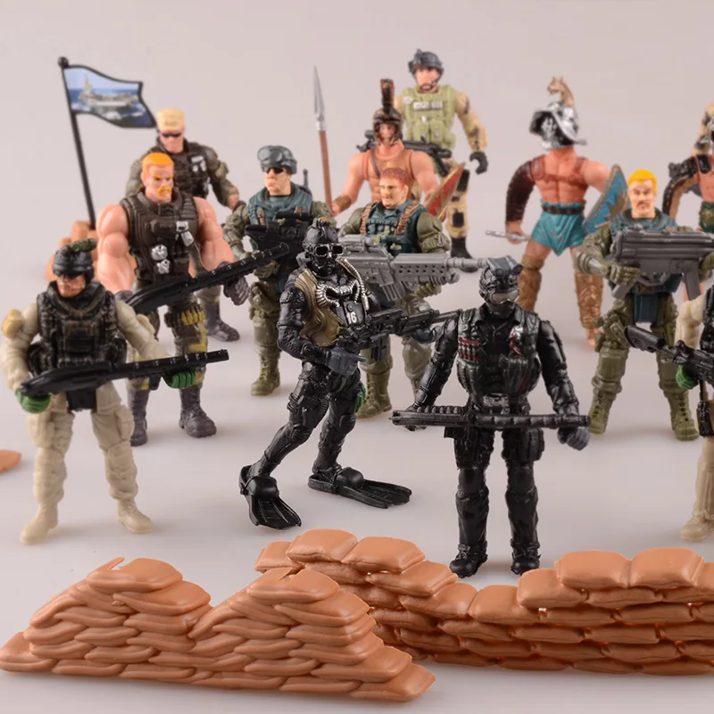 

Military Furnishing War Soldiers Model Troops Toy Soldiers Special Forces Suits Weapons Plastic Furnishings