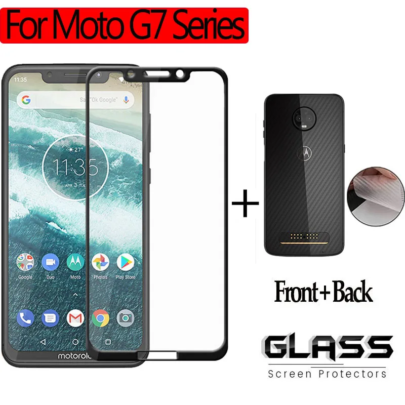 

360 Cover Front + Back tempered glass for Moto g7 plus play power screen protector for moto g7plus protective for moto g 7 glass