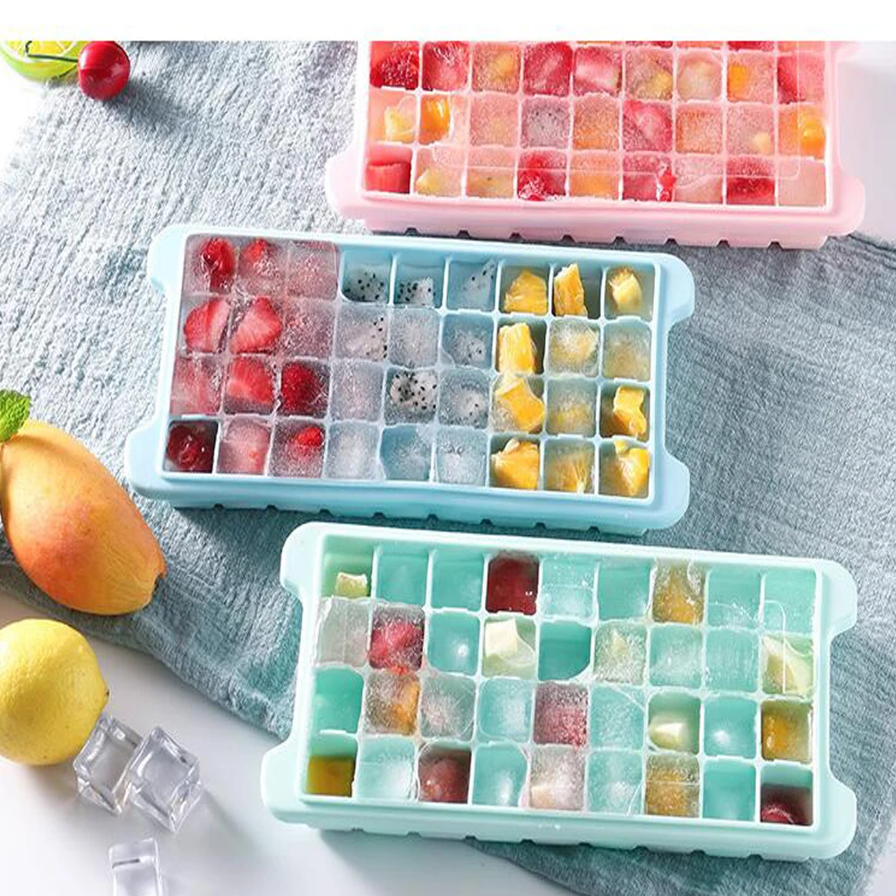 

1PC Home Kitchen Ice Cube Tray Summer Honeycomb Shape Ice Cube 24/36 Cubes Ice Tray Ice Cube Mold Storage Containers Drinks Mold
