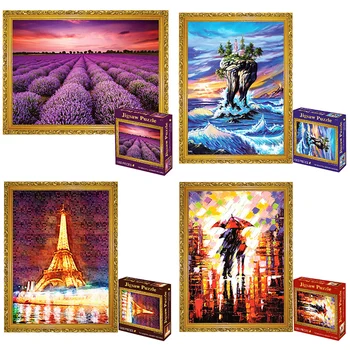 

Jigsaw Picture Puzzles 1000 Pieces Landscape Puzzle Adult Stress Release Toye Ducational Toys For Children Kids Games Toys Gift
