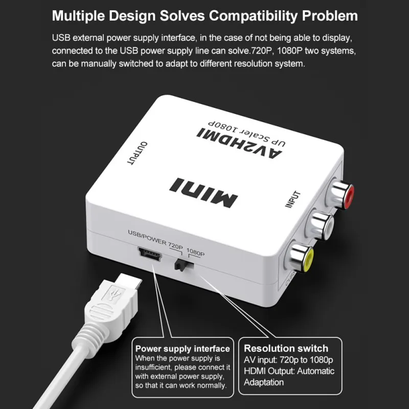 RCA AV в HDMI конвертер 1080PMemor карта памяти