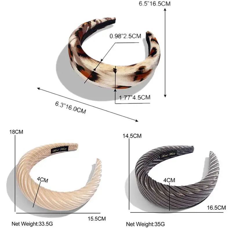 Женские повязки на голову из плотного бархата, аксессуары для волос, повязка на голову, модный головной убор, 4,5 см, широкие пластиковые повязки на голову для женщин