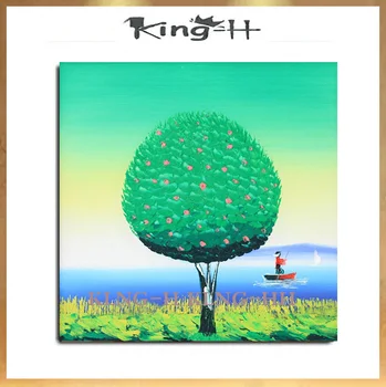 

Pintura al óleo de árboles dorados anaranjados de alta calidad pintados a mano en lienzo hermosas hojas de otoño pintura al óleo