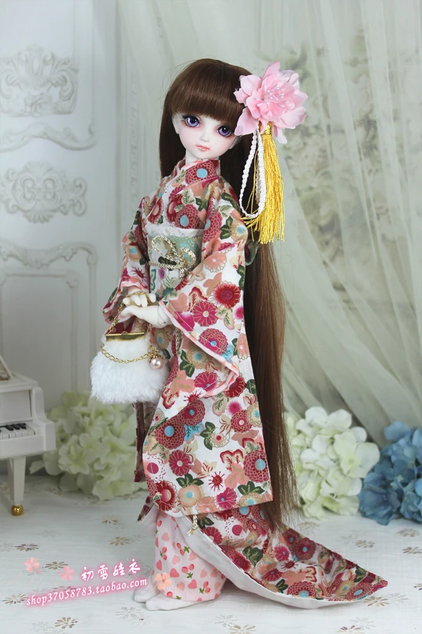 1/4 BJD аксессуары Кукла Одежда японское кимоно юката+ сумочка Набор для BJD/SD, не включает в себя куклы, обувь, парик и другие E2521