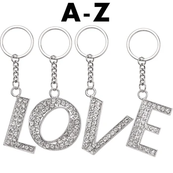

Crystal Rhinestone Initial Letter Keychain Alphabet Keyring Key Holders Key Chain For Unisex Keychain 26 Letters Accessories A-Z