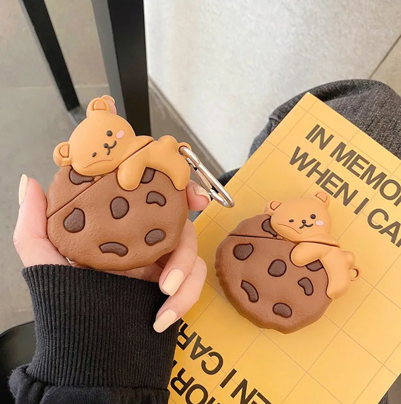Cute Chocolate chip cookie Case For Apple Airpods Pro Cover Funny Silicone Earphone airpod 2/1 Headphones Box Capa | Электроника