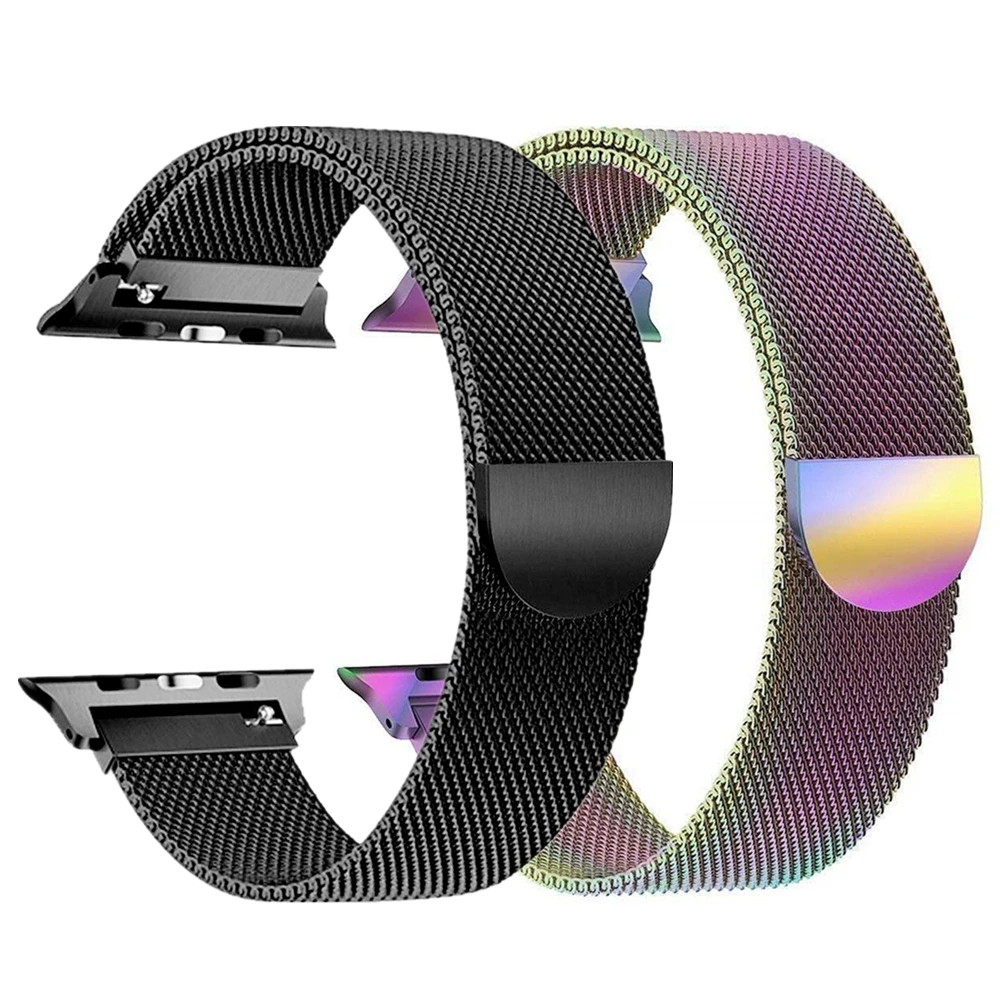 Для Apple Watch Series 5 4 40 мм 44 мм Набор браслетов из нержавеющей стали Миланская петля для iwatch 38 мм 42 мм сменный ремешок