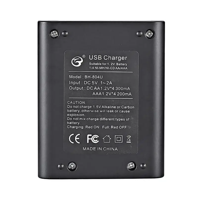 Прочный аккумулятор зарядное устройство классический деликатный USB 4 слота для AA/AAA аккумуляторная батарея станция умный быстрый USB зарядное устройство