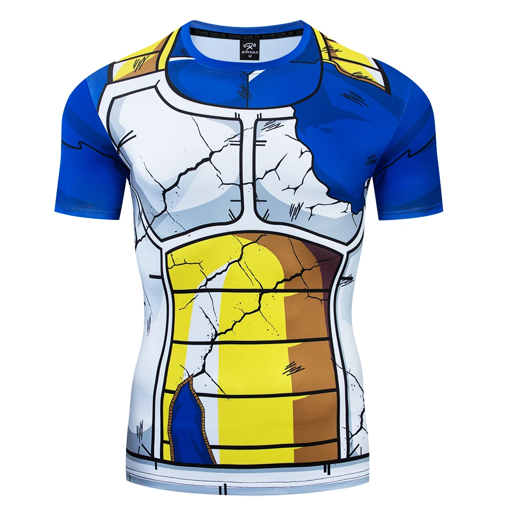 

Anime Dragon Ball Z Vegeta Super Saiyan Goku Piccolo 3D T-shirt Mannen Kostuum Fitness Tee T-Shirt Lange Mouw Jersey