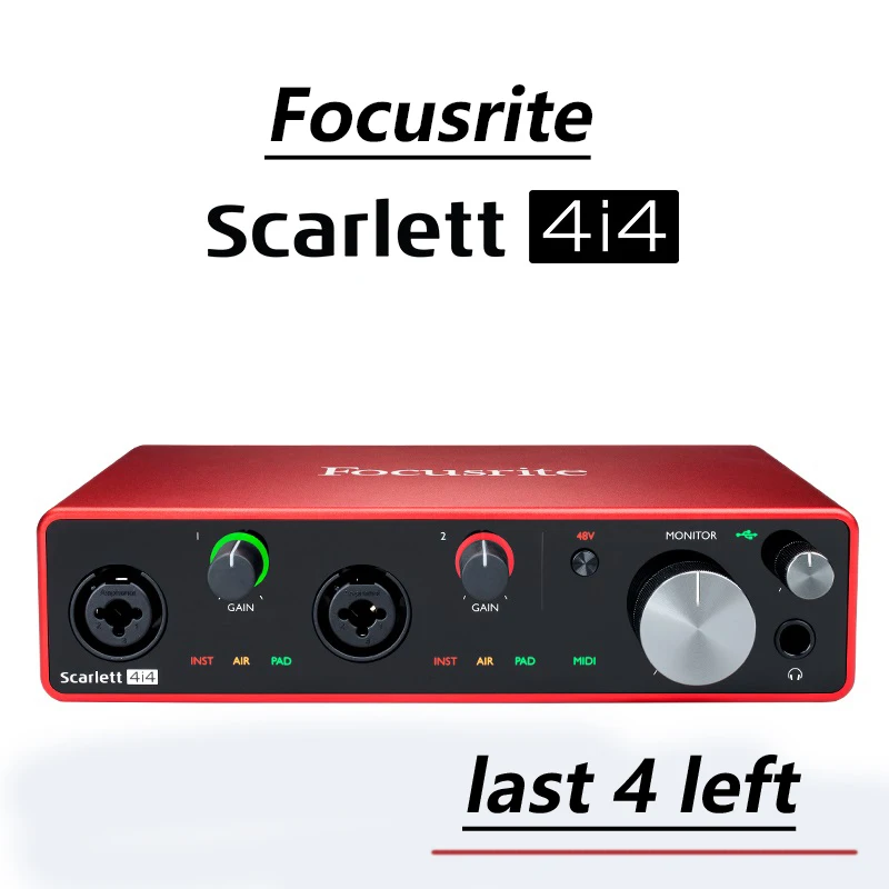 US $268.40 Focusrite Scarlett 4i4 3rd Generation Audio Interface 4 In4 Out 24Bit192kHz ADDA Converter USB Recording Sound Card