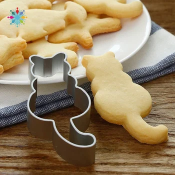 

6Pcs Cat Shaped Aluminium Mold Sugarcraft New Cake Cookies Pastry Baking Cutter Mould tls