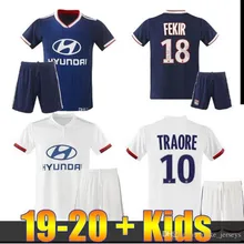 Детский комплект, коллекция года, футболки Lyonnais, футбольные футболки 19/20 Lyon, футбольная рубашка TRAORE MEMPHIS, FEKIR OL AOUAR GOUIRI CORNET, Детская рубашка