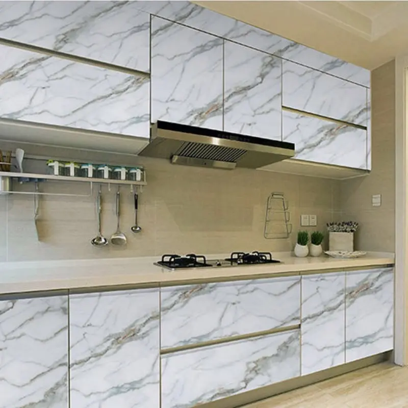 Self adhesive waterproof wallpaper 3m / 5m / 10m kitchen pvc wall with marble surface sticker bathroom
