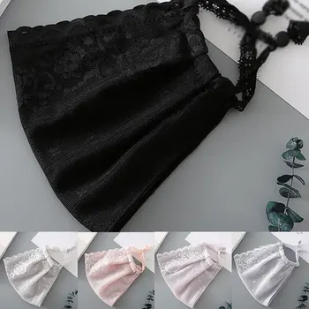 

Summer Thin Chiffon Sunscreen Face Mask Fashion Women Lace Mouth Masks Sweet Girls Korean Resuable Windproof Masks Drop Shipping