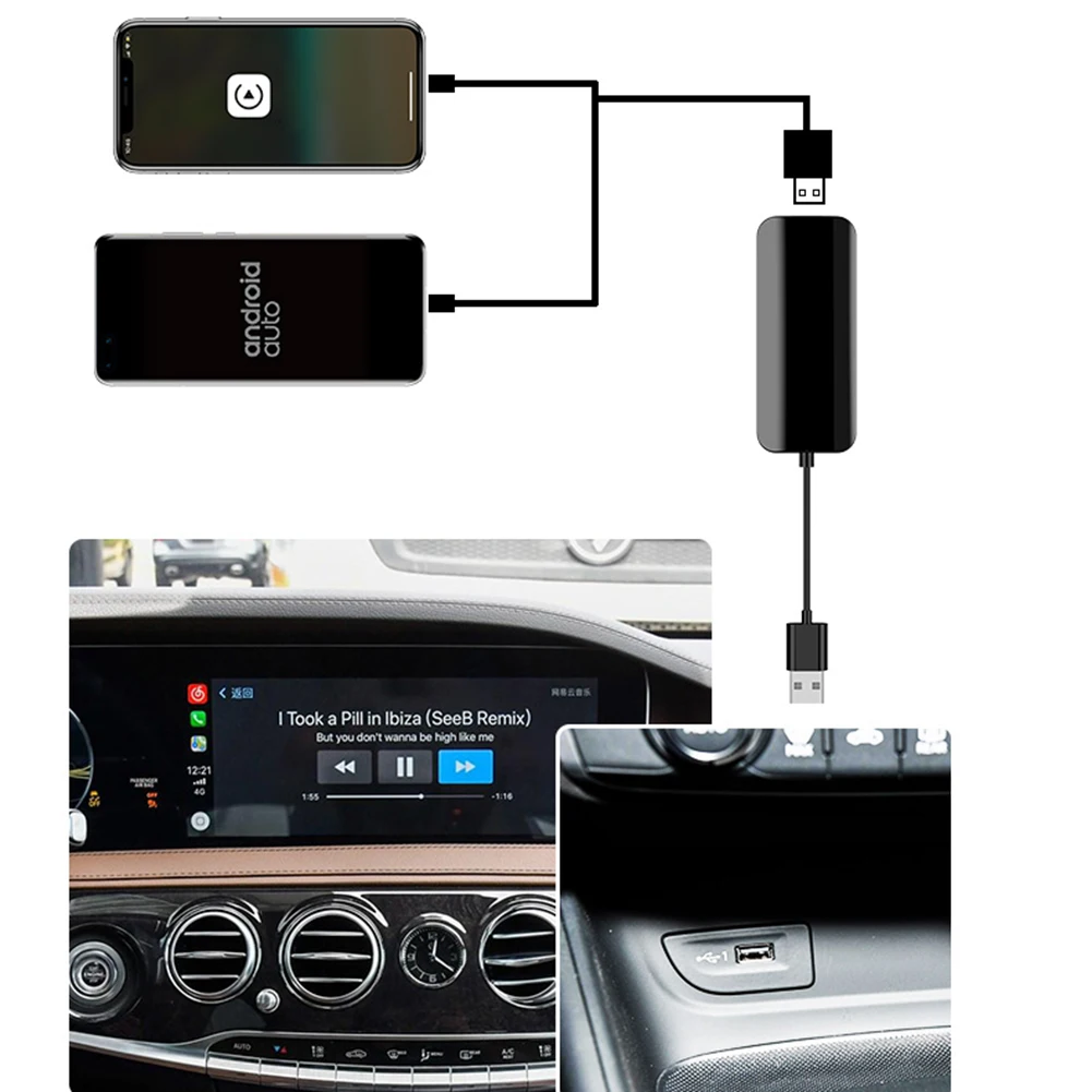 Für CarPlay Android Auto USB Dongle Verdrahtet Adapter mit Mic Eingang für  Android 4,2 Auto Navigation Multimedia Player Zusammenschaltung - AliExpress