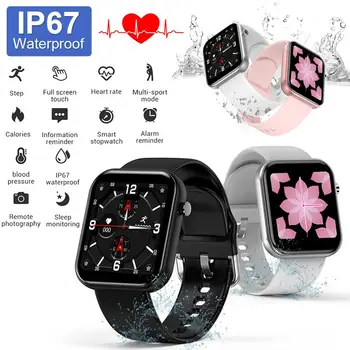 

Upgraded Full Touch Screen Smart watch Heart Rate Blood Pressure Sports Waterproof sport smartwatch for IOS and Android