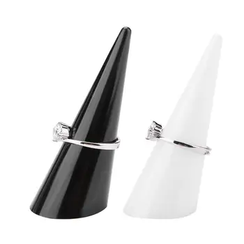 

Plastic Finger Cone Fingertip Ring Stand Display Showcase Holder Storage Earring Holder
