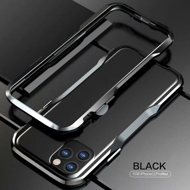 Black Для Apple iPhone 11 Pro Max X XS Max XR 8 7 Plus роскошный Броня Алюминиевый металлический бампер чехол рамка Защитная крышка Coques Funda - Цвет: Black