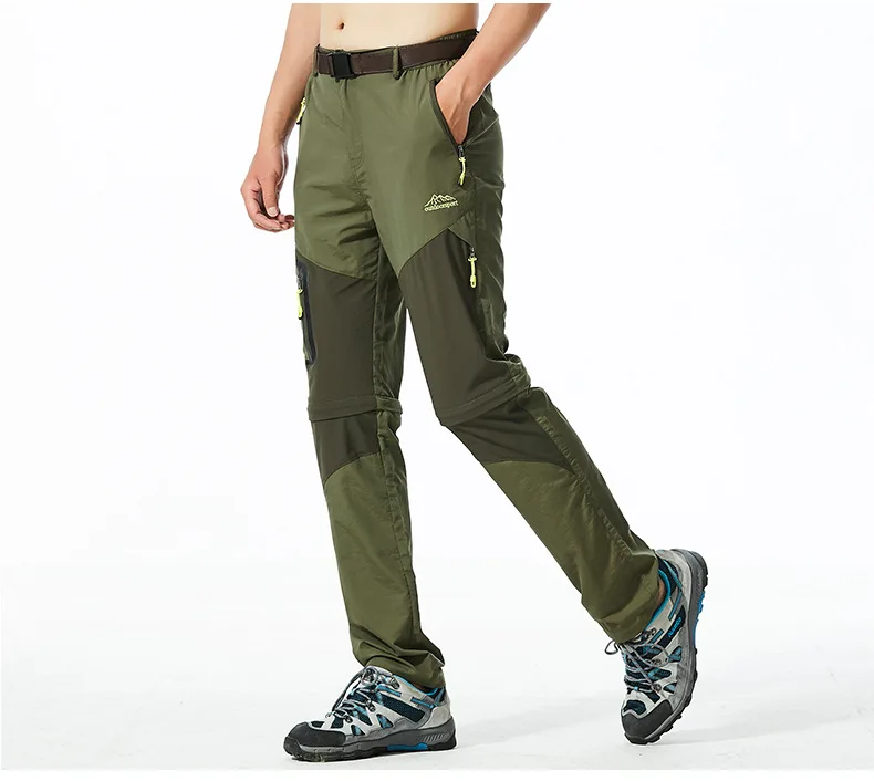 Мужские штаны из двух частей для активного отдыха, быстросохнущие штаны, штаны для альпинизма, размеры, светильник, дышащие, для охоты, туризма, спортивные штаны